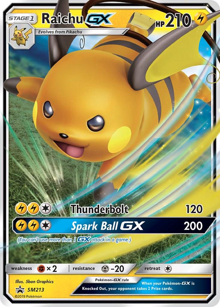 Share 2019 POKÉMON SUN & MOON PROMOS - RAICHU GX SM213 BLACK STAR PROMO MINT/NEAR MINT