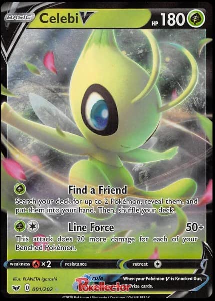Celebi V - 001/202 - Ultra Rare - Sword & Shield Base - Pokemon Card - NM/M